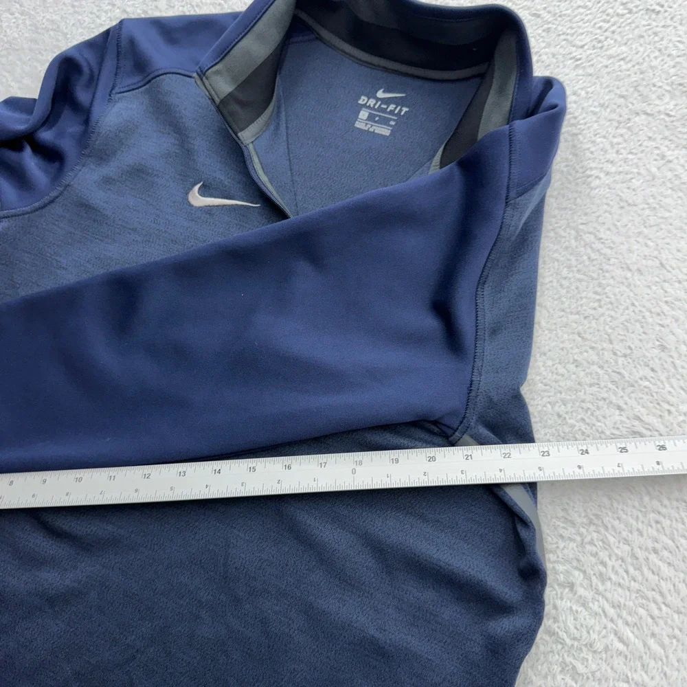 Nike Dri-FIT USA Lacrosse Mens Small 1/4 Zip Pullover Navy Blue Heathered Top